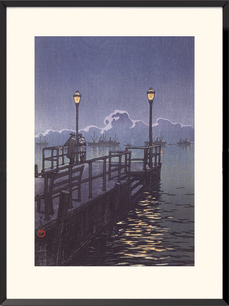 Illustration L'Embarcadère d'Otaru Hasui