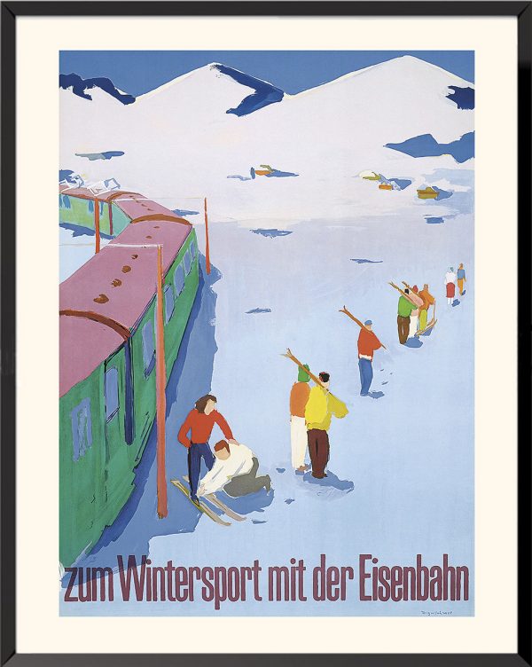 Affiche Zum Wintersport mit der Eisenbahn Hans Jegerlehner