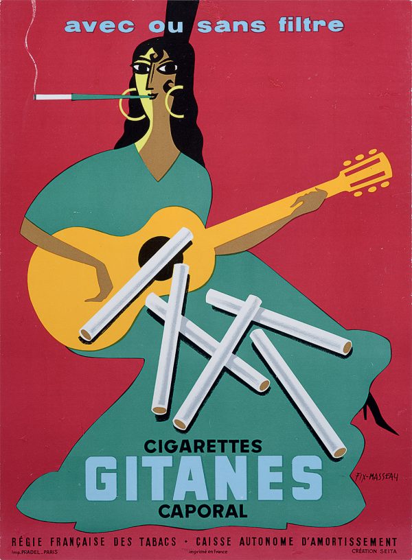 Gitanes Caporal affiche originale, années 50, Pierre Fix-Masseau