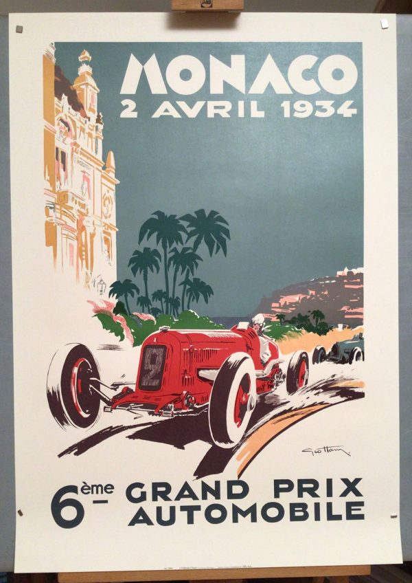 Affiche Grand Prix Monaco 1934 Géo Ham