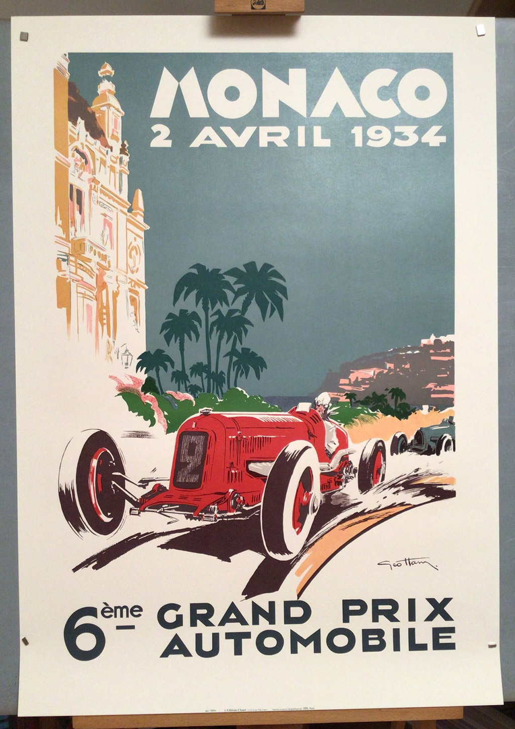 Affiche Grand Prix Monaco 1934 Géo Ham