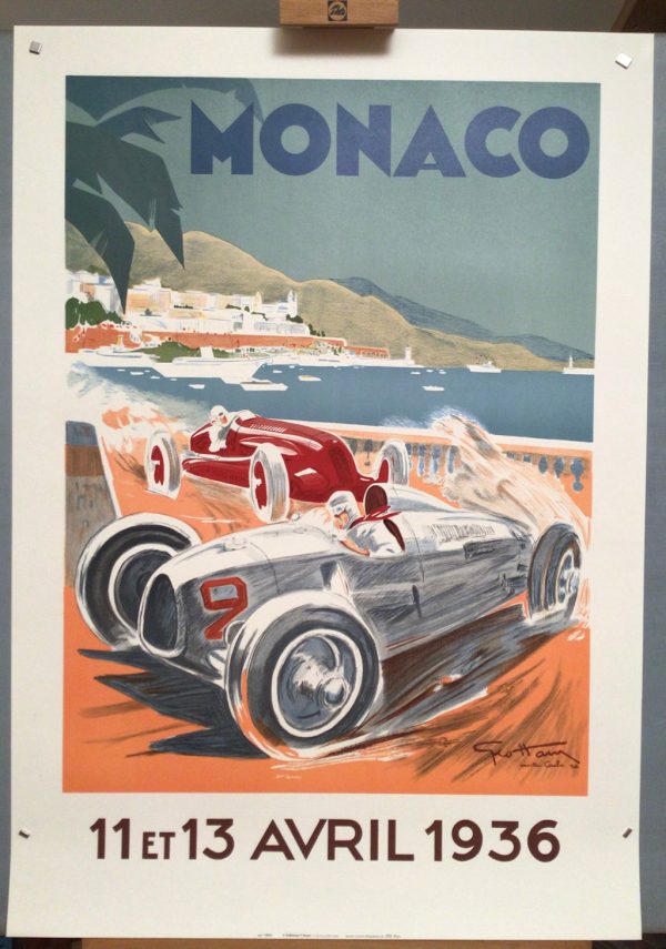 Affiche Grand Prix Monaco 1936. Géo Ham