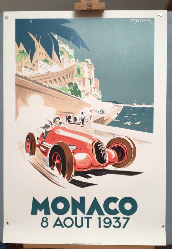 Affiche Grand Prix Monaco 1937. Géo Ham