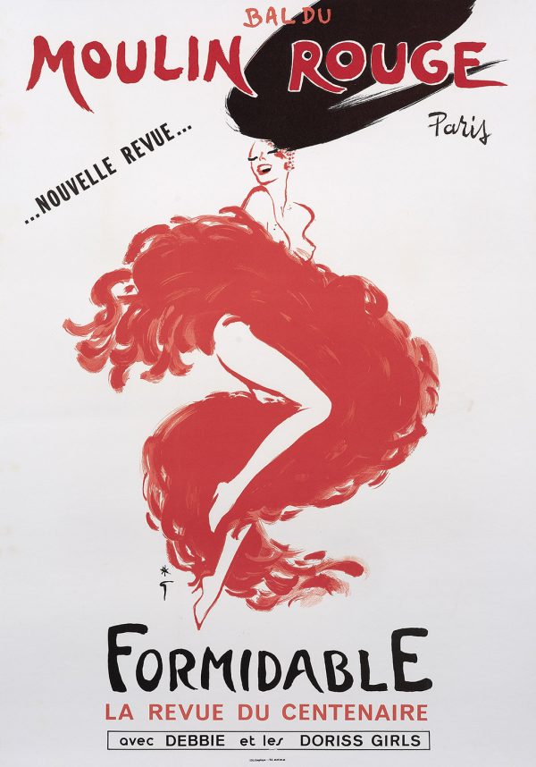 Bal du Moulin Rouge, affiche originale, René Gruau, lithographie, 1988