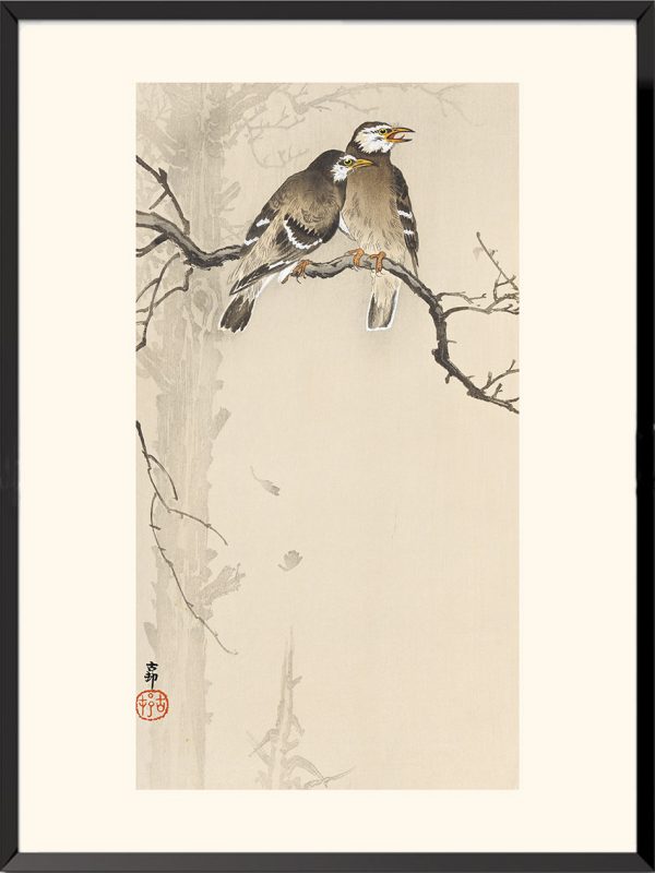 Illustration Mésanges charbonnières Ohara Koson