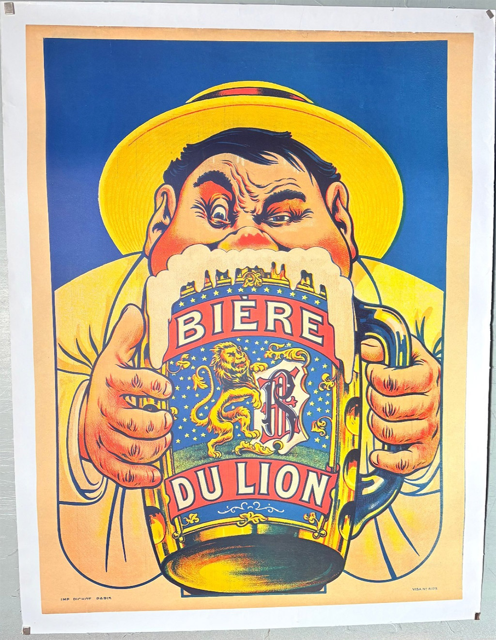 Bière du Lion, 1905, Eugène Ogé, affiche originale, lithographie