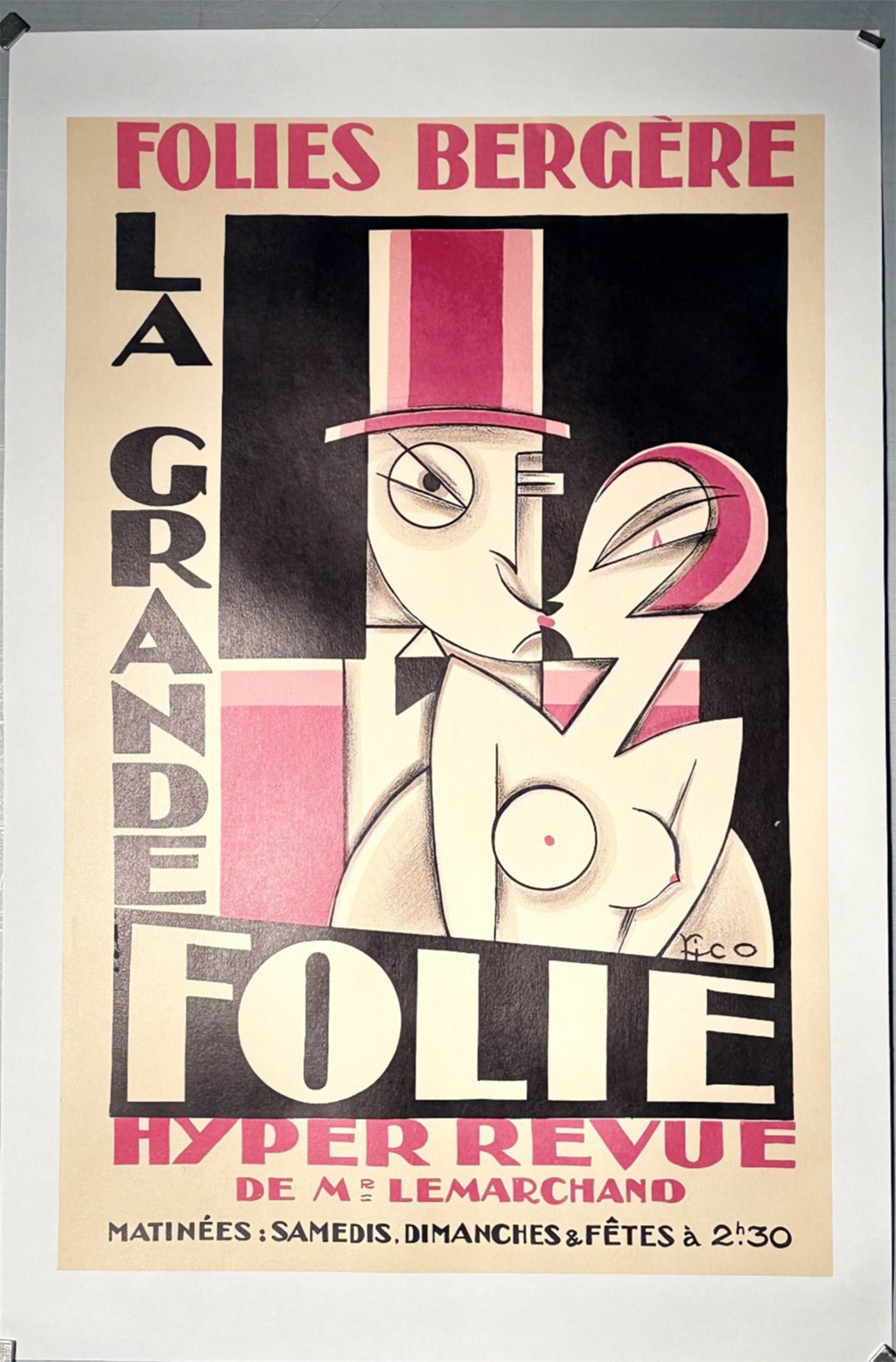 Folies Bergère La Grande Folie, Maurice Pico, vintage poster, lithography