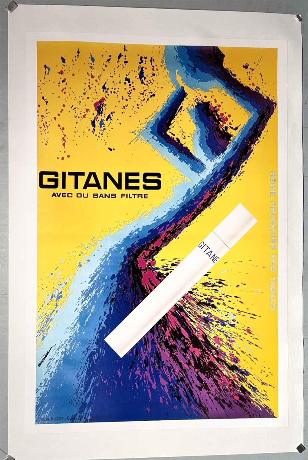 Gitanes, années 90, Jacques Auriac, affiche originale