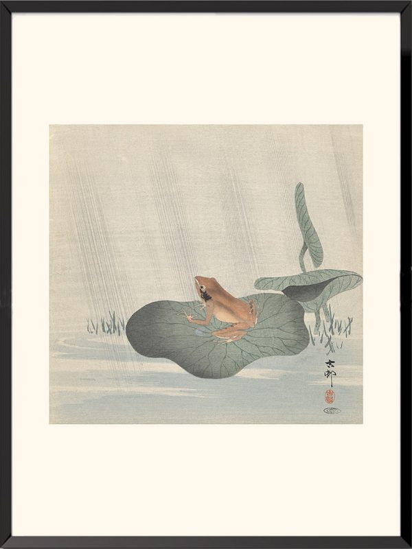 Grenouille sur une feuille de lotus, Ohara Koson — KOS39